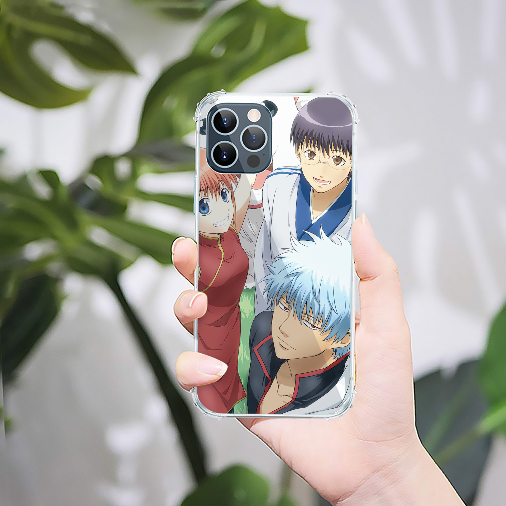 （画像用） ぎんたま 坂田銀時（さかたぎんとき） 神楽 志村新八（しむら しんぱち） GINTAMA Sakata Gintoki Kagura Shimura Shinpachi 【iPhone 12シリーズ対応】透明スマホケース（クリアソフトケース）